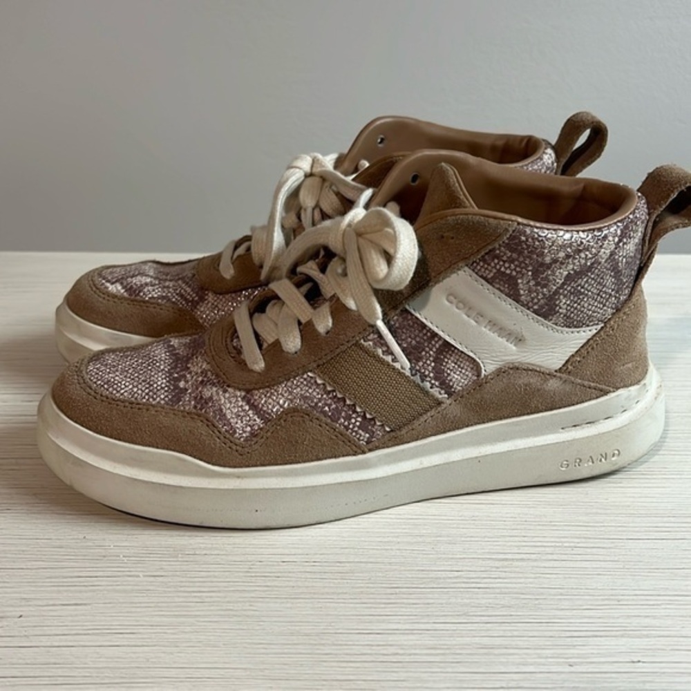 COLE HAAN Grandpro Rally Sneakers In Glass Snake Print Suede Women’s Size 7.5